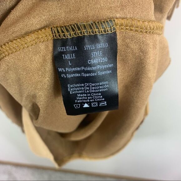 Christian Siriano camel fringe dress NWT Large (D1) - Picture 9 of 12